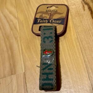 NEW Faith Gear Brown Green Letters Canvas Bracet - John 3:16